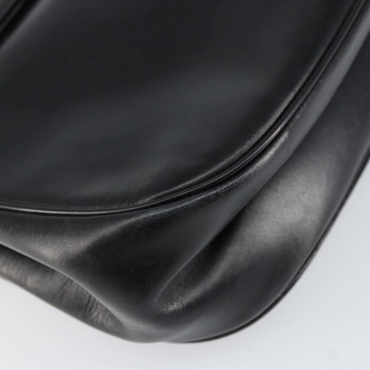 Christian Dior Vintage Chain Flap Shoulder Bag Leather, BLACK, LEATHER, Shoulder bag