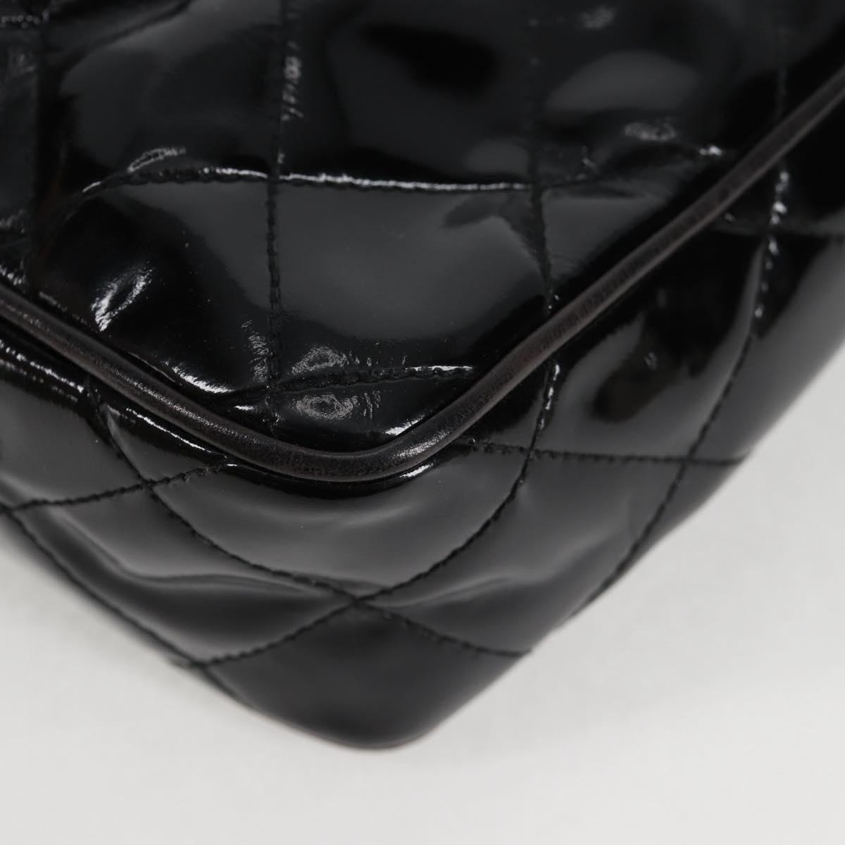 Chanel Vintage Square Front Pocket Camera Bag Quilted Patent, BLACK, PATENT_LEATHER, Crossbody bag