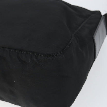 Prada Front Zip Messenger Bag Tessuto, BLACK, NYLON, Shoulder bag