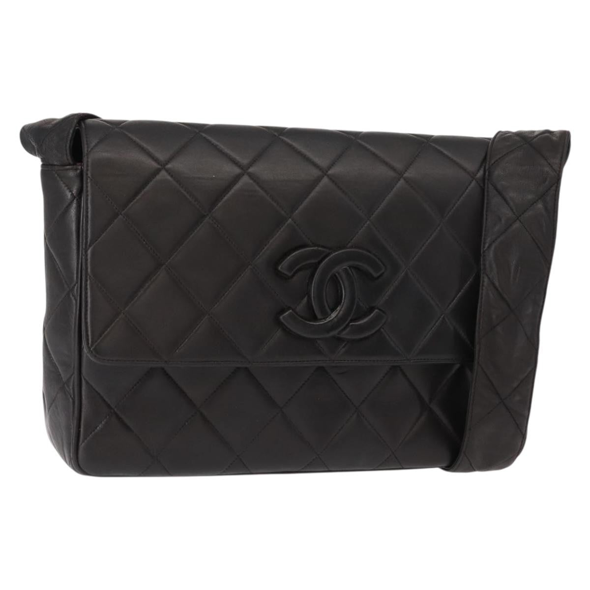 Chanel Vintage CC Square Flap Bag Quilted Lambskin, BROWN, LEATHER, Shoulder bag