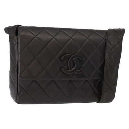Chanel Vintage CC Square Flap Bag Quilted Lambskin, BROWN, LEATHER, Shoulder bag