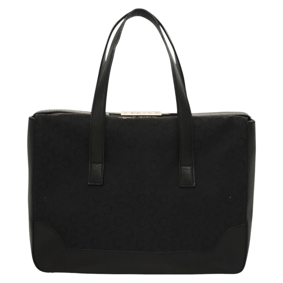 Celine C Macadam Handbag Canvas, BLACK, CANVAS, Handbag