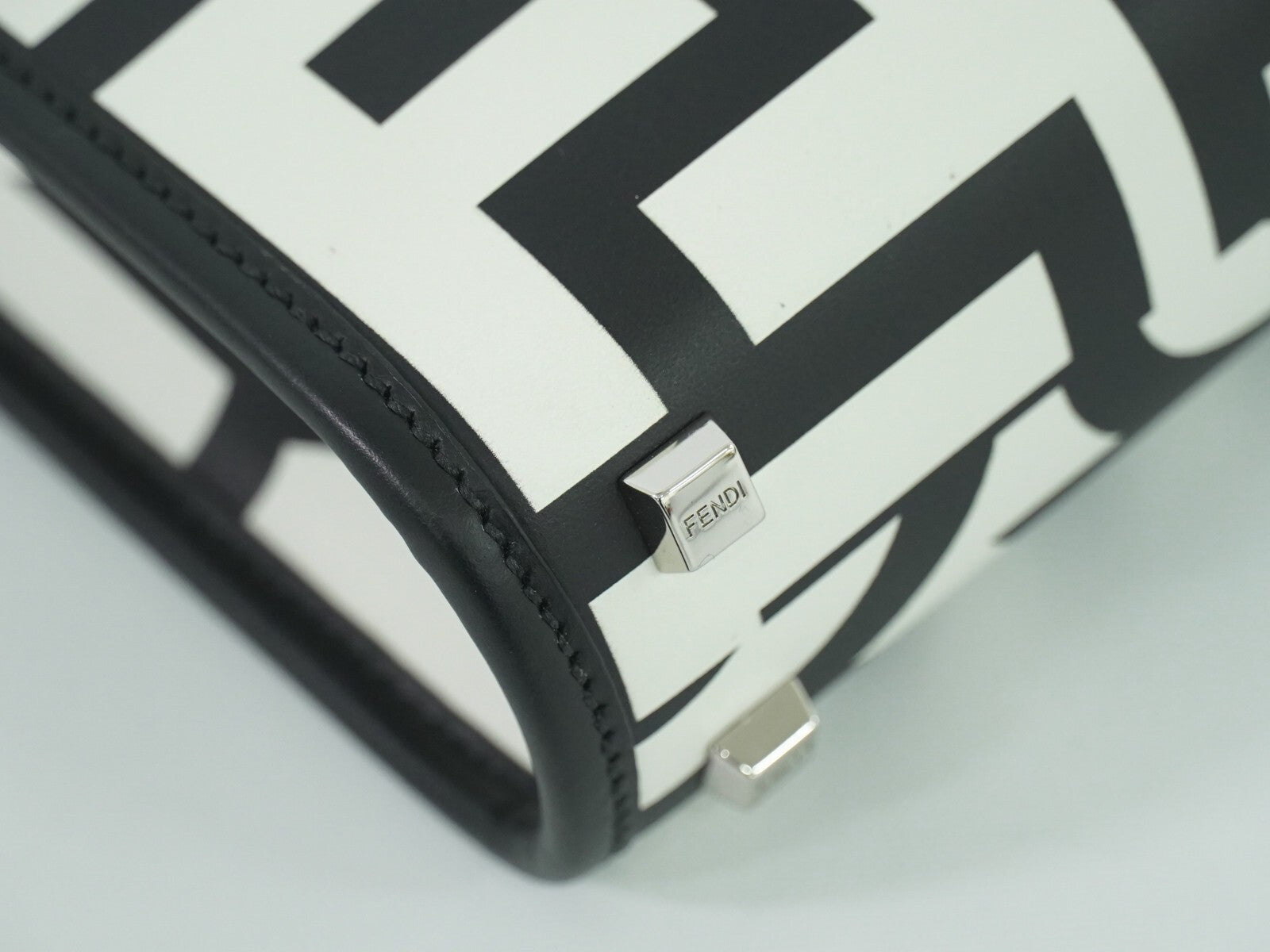 Fendi Sunshine Shopper Tote Leather, WHITE, LEATHER, Tote bag