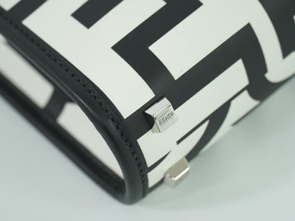 Fendi Sunshine Shopper Tote Leather, WHITE, LEATHER, Tote bag