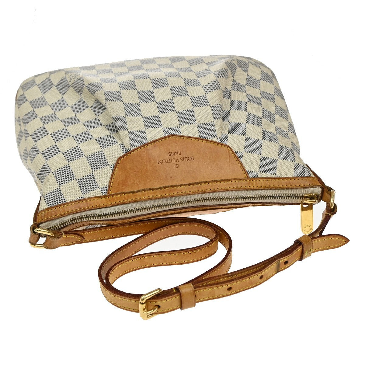 Louis Vuitton Siracusa Handbag Damier, WHITE, CANVAS, Shoulder bag