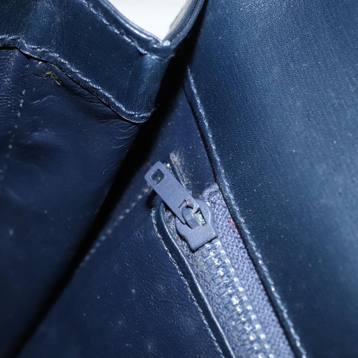 Gucci Vintage Shoulder Bag Leather, NAVY, LEATHER, Shoulder bag