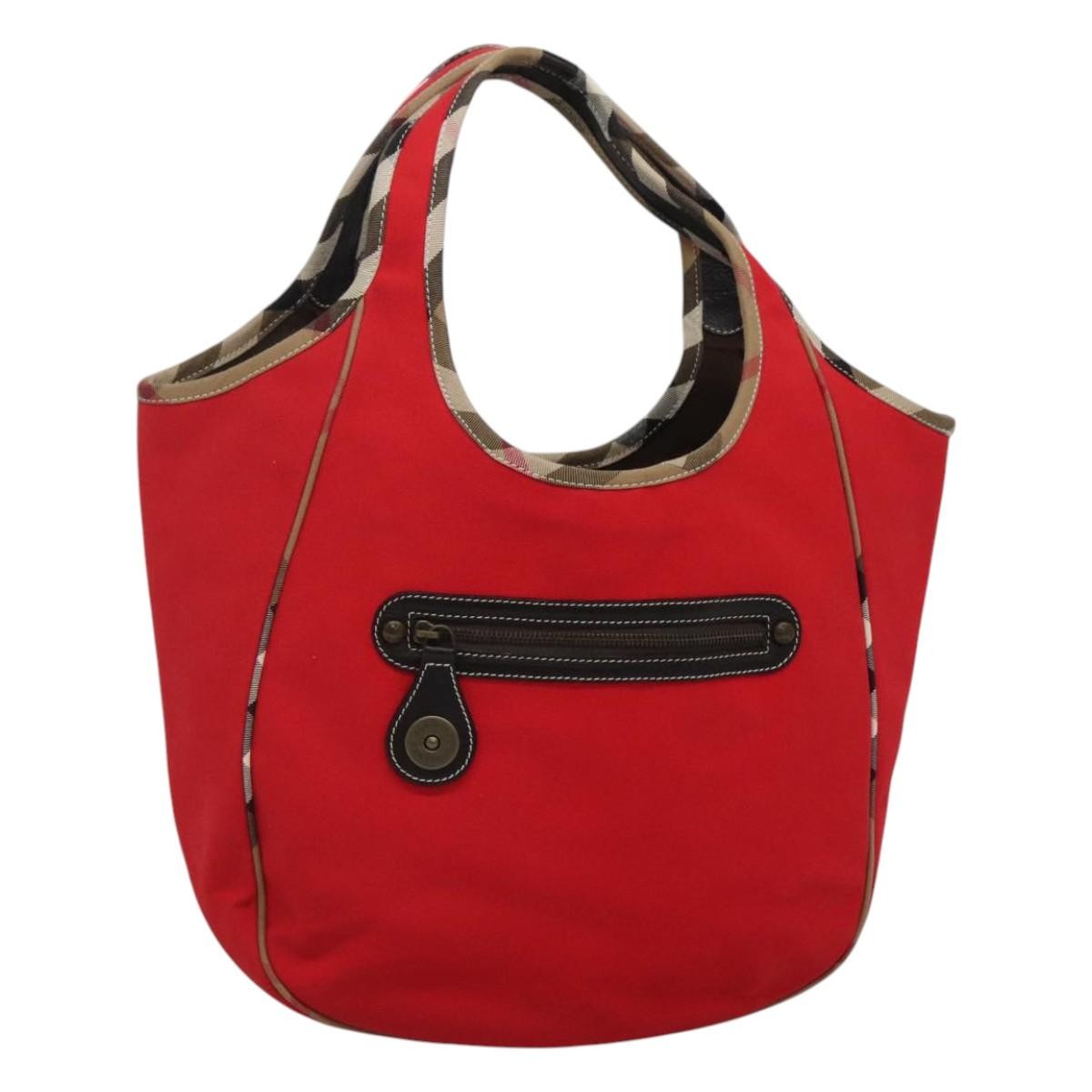 Burberry Shoulder Bag Nova Check Canvas, RED, CANVAS, Shoulder bag