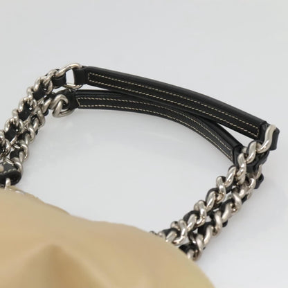 Prada Convertible Chain Tote Quilted Tessuto, BEIGE, NYLON, Tote bag