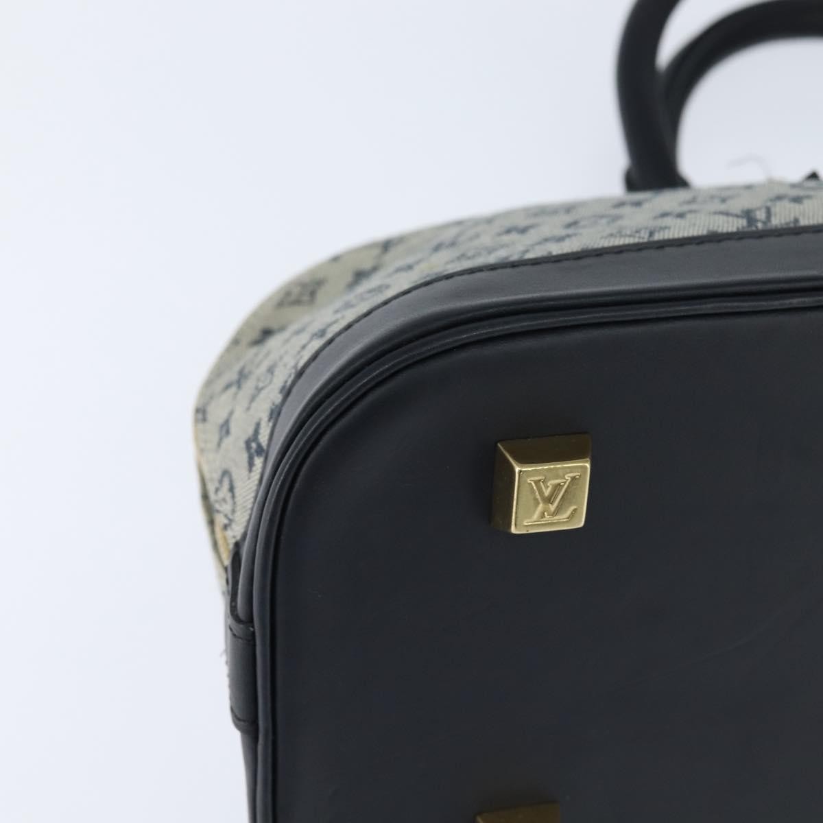 Louis Vuitton Alma Handbag Mini Lin, BLUE, CANVAS, Handbag