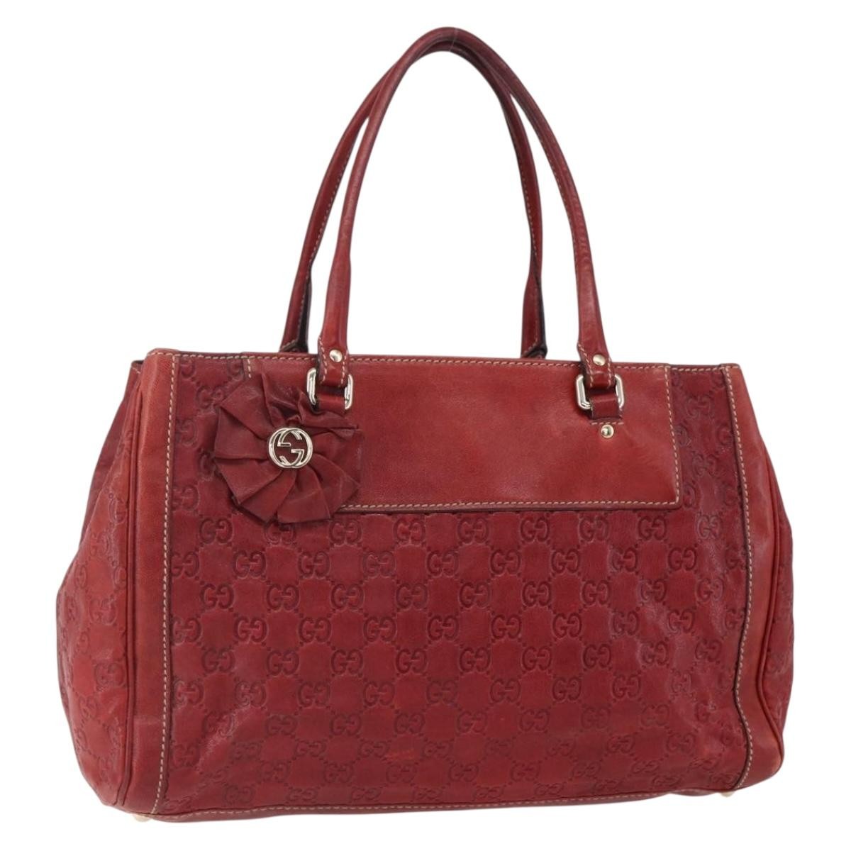 Gucci Vintage tote Leather, RED, LEATHER, Tote bag