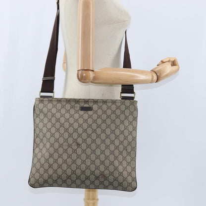 Gucci Zip Top Messenger Bag GG Coated Canvas, BEIGE, CANVAS, Shoulder bag