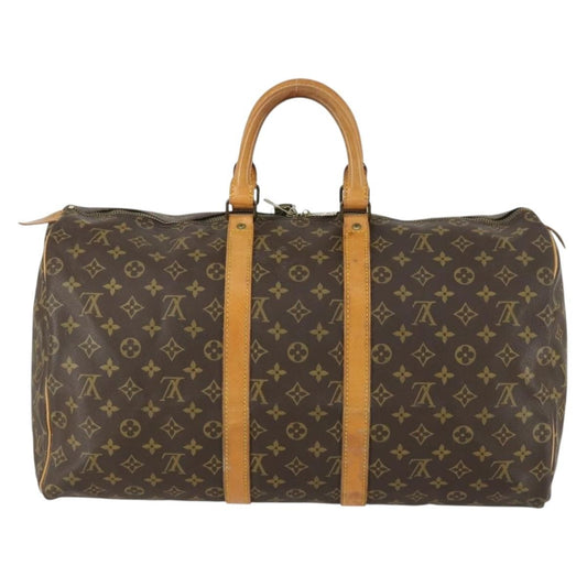 Louis Vuitton Keepall Bag Monogram Canvas, BROWN, CANVAS, Travel bag