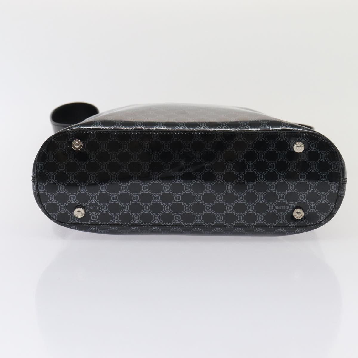 Celine Vintage Macadam Shopper Tote Venyl, BLACK, CANVAS, Tote bag