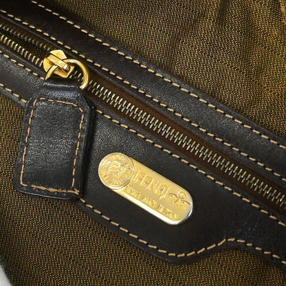 Fendi Vintage Zip Hobo Zucca Canvas, BROWN, CANVAS, Shoulder bag