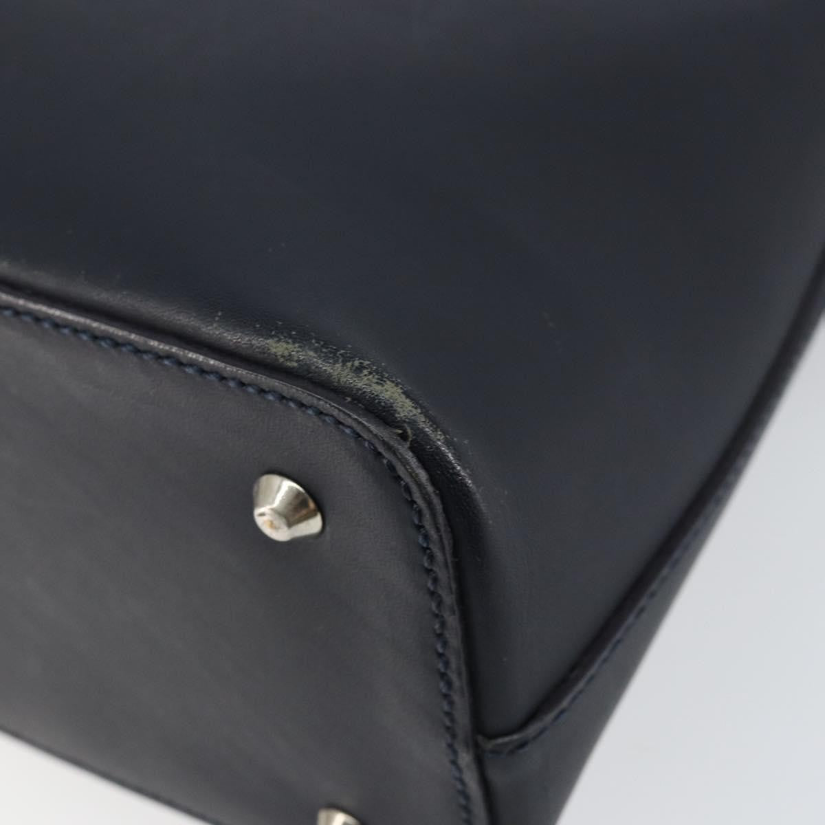 Burberry Vintage Shoulder Bag Leather, NAVY, LEATHER, Shoulder bag