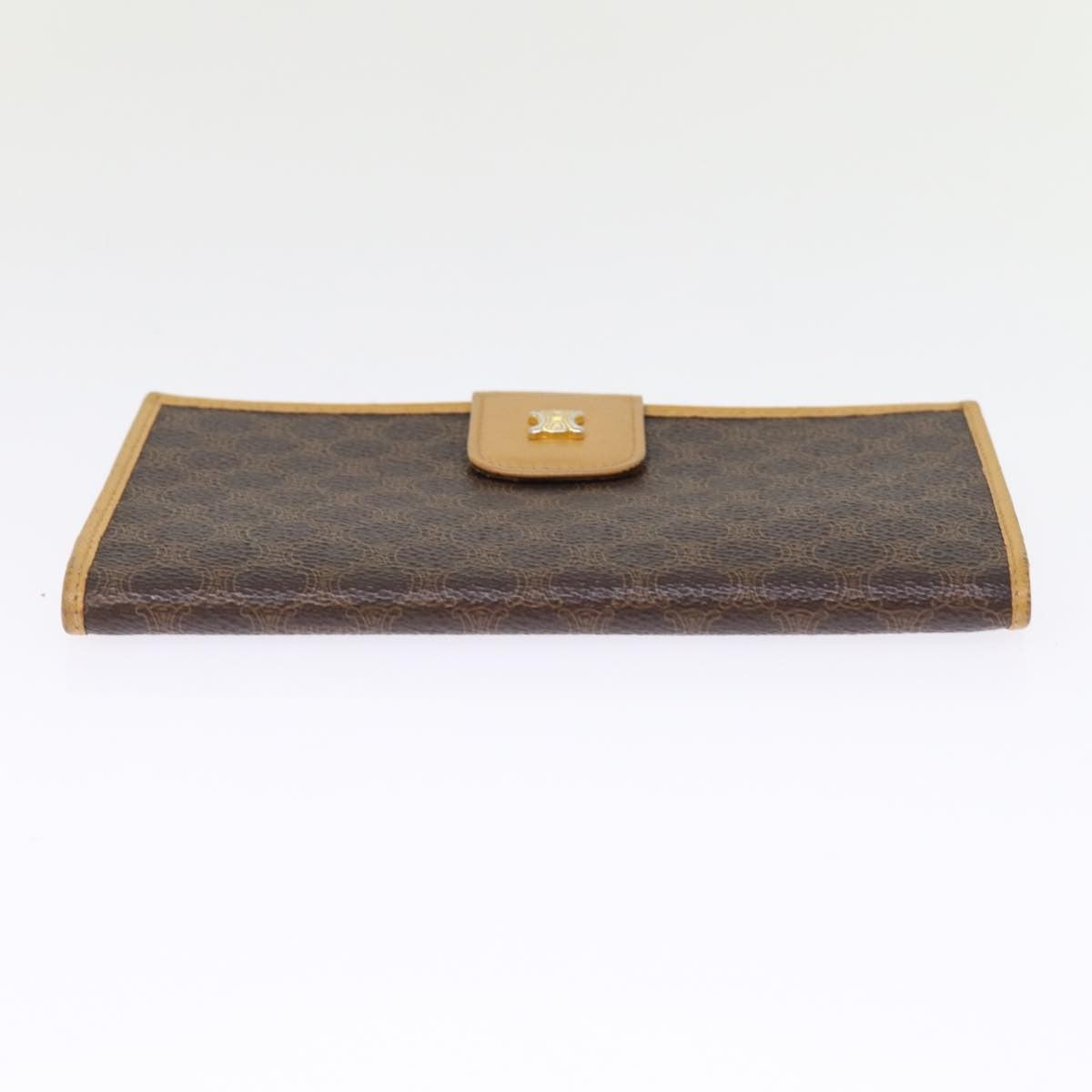 Celine Bifold Flat Wallet Leather, BROWN, CANVAS, Wallets