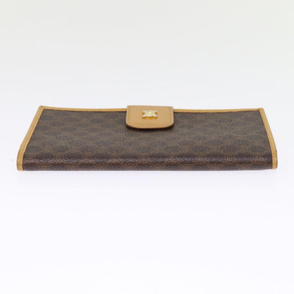 Celine Bifold Flat Wallet Leather, BROWN, CANVAS, Wallets