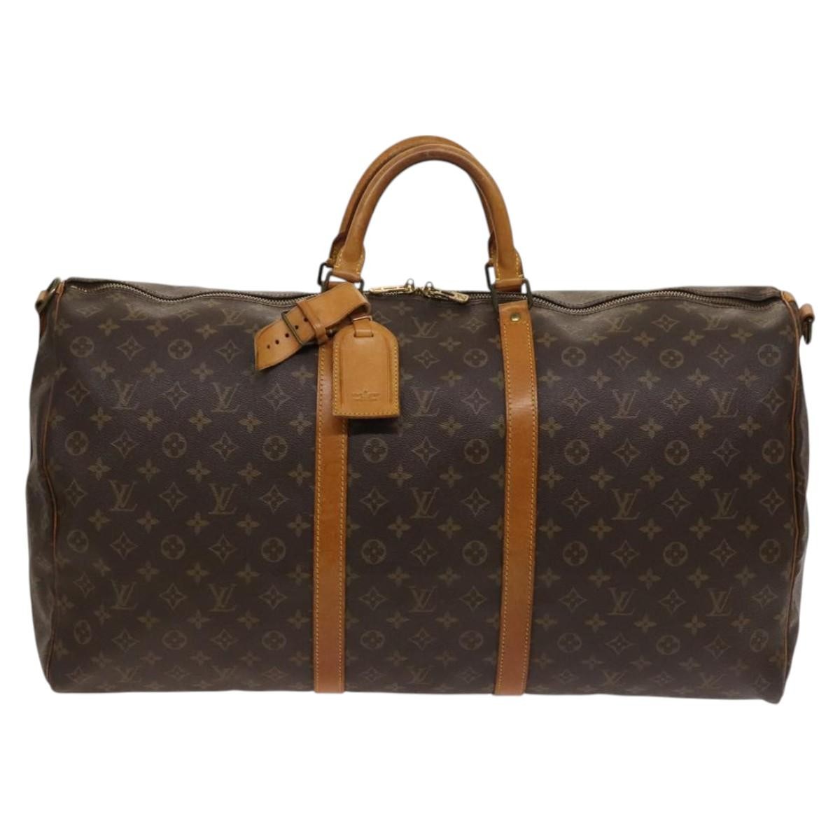 Louis Vuitton Keepall Bandouliere Bag Monogram Canvas, BROWN, CANVAS, Travel bag