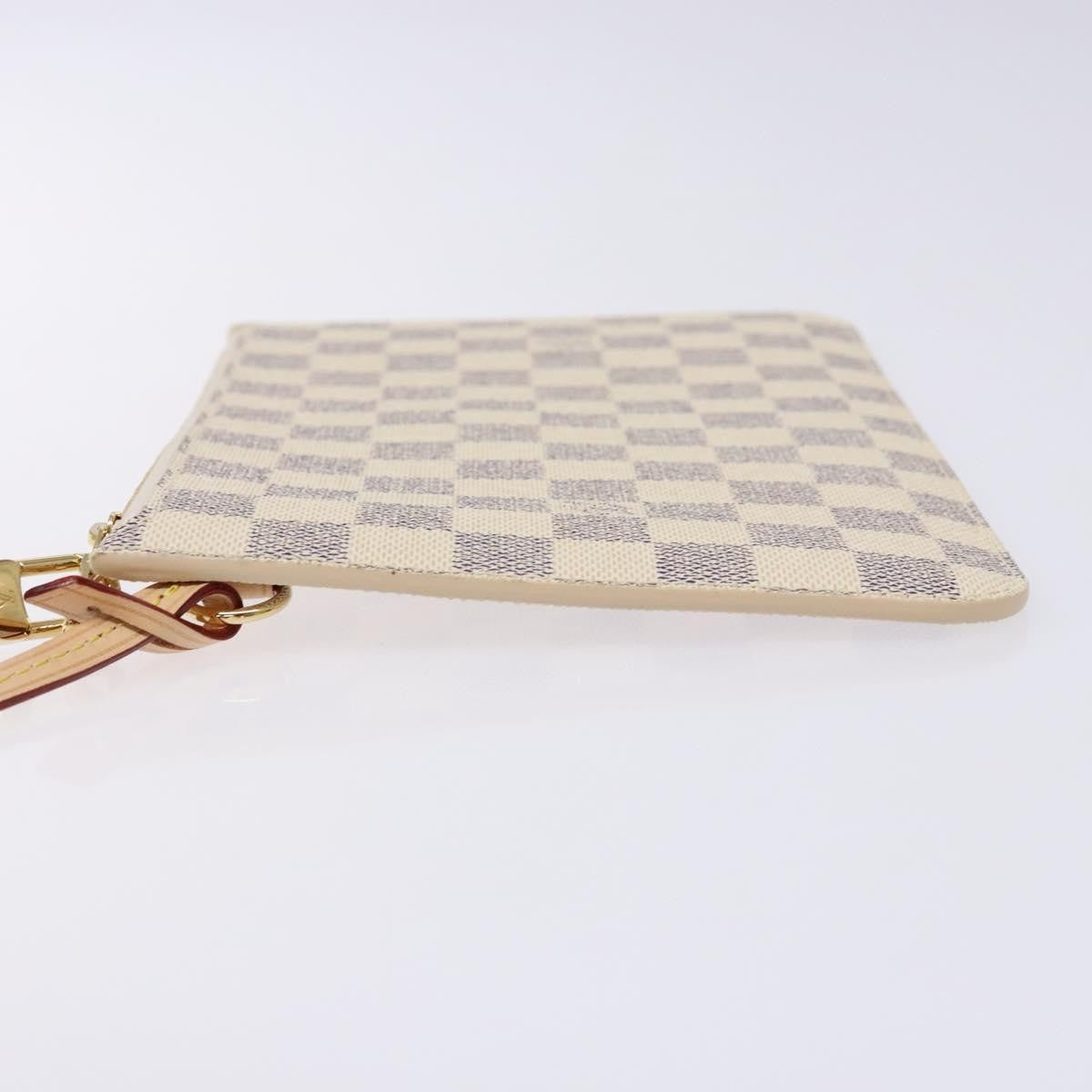 Louis Vuitton Neverfull Pochette Damier, WHITE, CANVAS, Tote bag