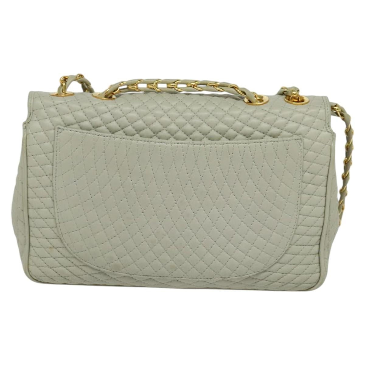 Bally Vintage Chain Shoulder Bag Quilted Leather, BEIGE, LEATHER, Shoulder bag