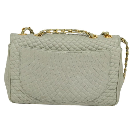 Bally Vintage Chain Shoulder Bag Quilted Leather, BEIGE, LEATHER, Shoulder bag