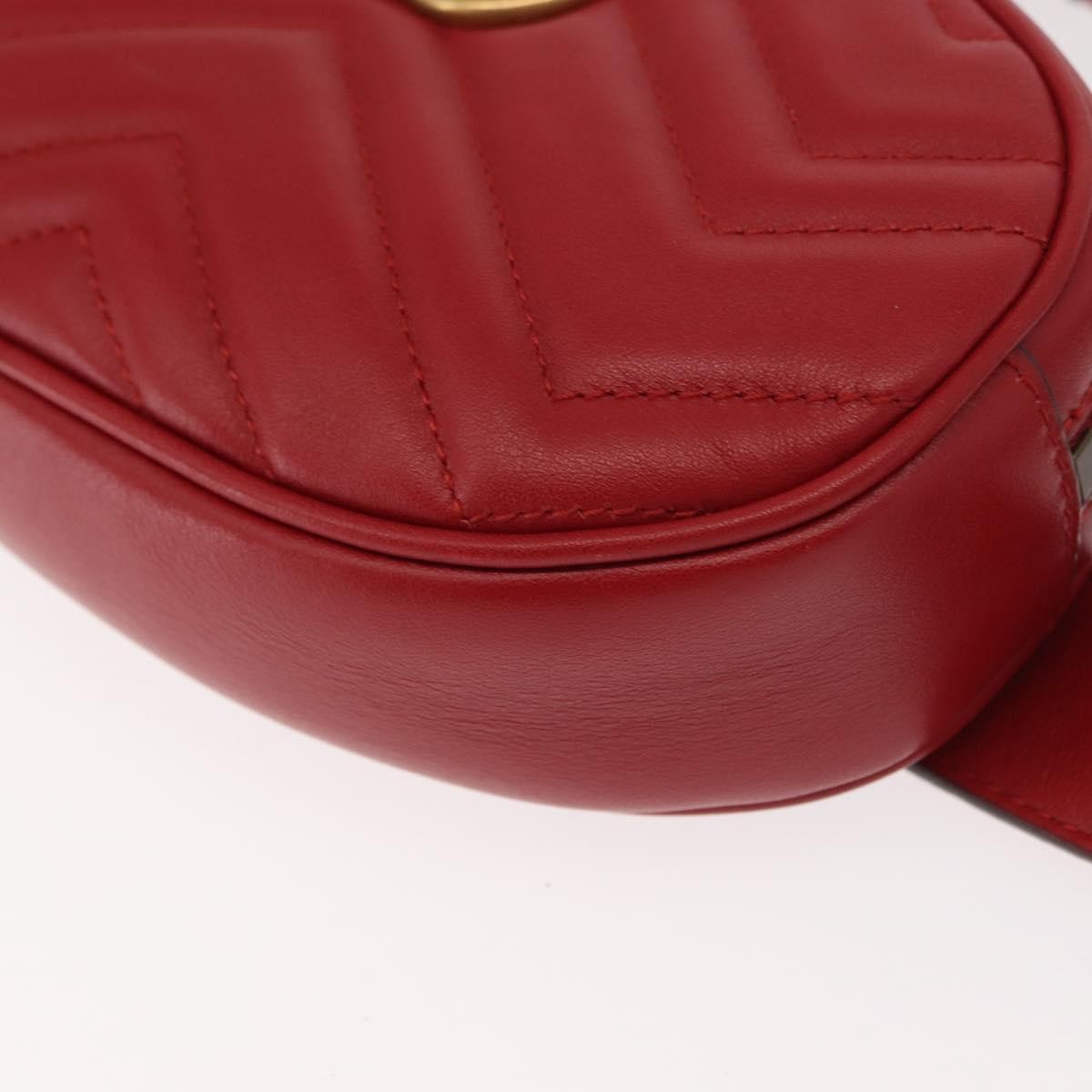 Gucci GG Marmont Belt Bag Matelasse Leather, RED, LEATHER, Clutche & pouche