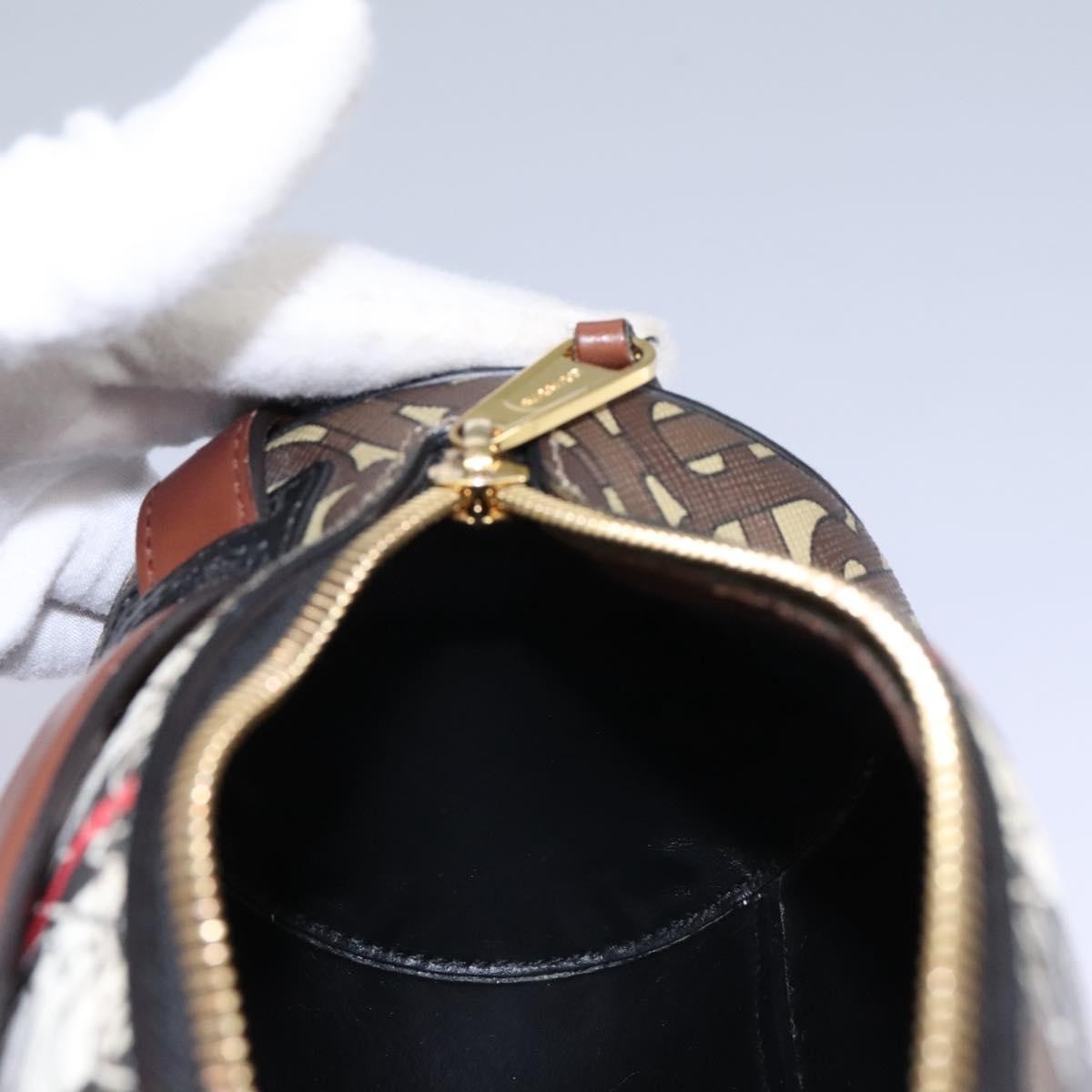 Burberry Barrel Crossbody Bag Monogram E-Canvas, BROWN, CANVAS, Crossbody bag