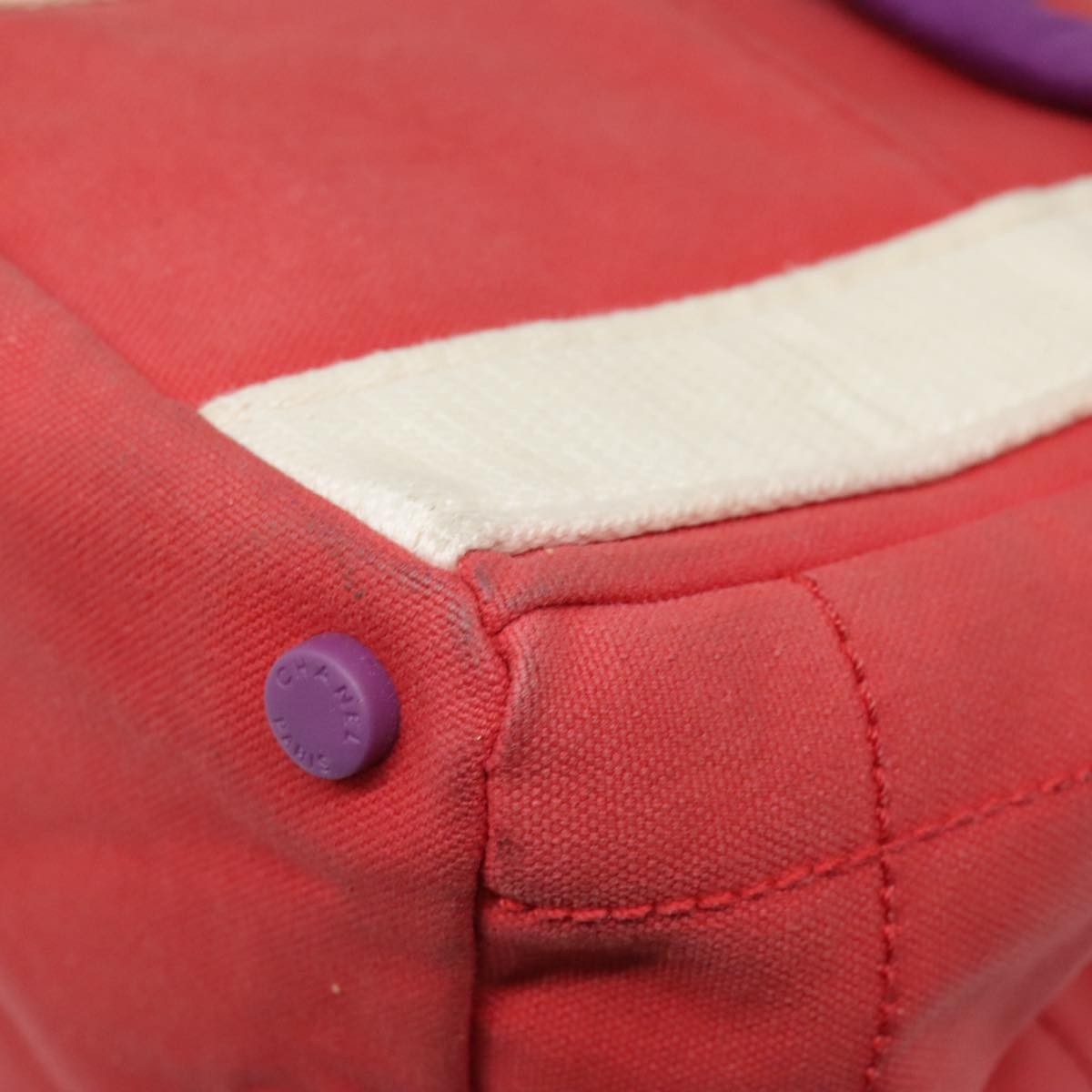 Chanel Chocolate Bar Coco Mark handbag Canvas, RED, CANVAS, Handbag