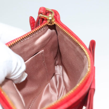 Miu Miu Zip Wristlet Pouch Leather, RED, LEATHER, Clutche & pouche