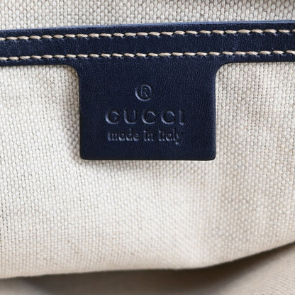 Gucci Plus Tote GG Coated Canvas with Leather, NAVY, CANVAS, Tote bag