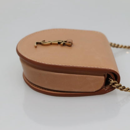 Saint Laurent Le K Chain Crossbody Bag Leather, BEIGE, LEATHER, Crossbody bag