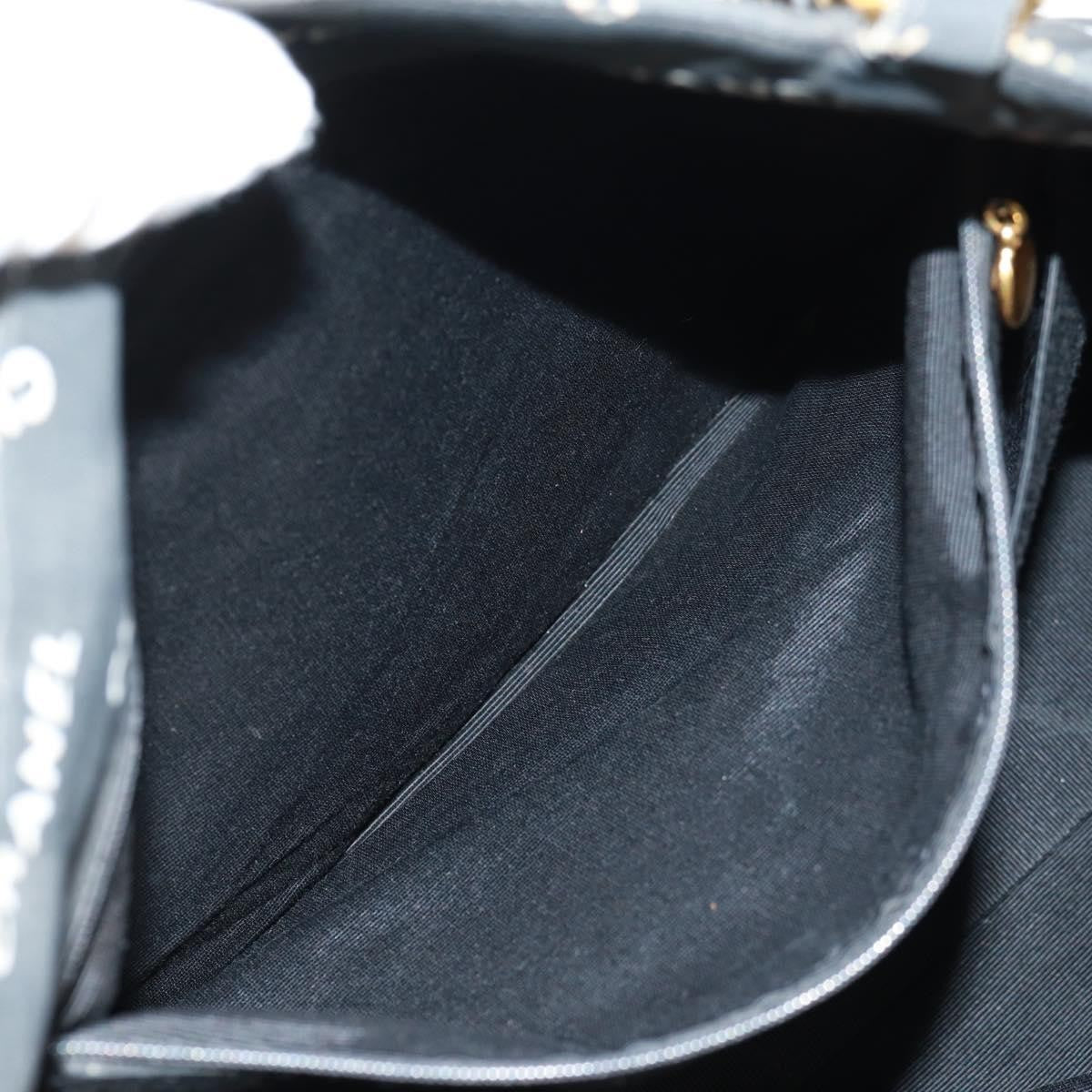 Chanel Logo Shopping Tote Quilted Printed Canvas, BLACK, CANVAS, Tote bag