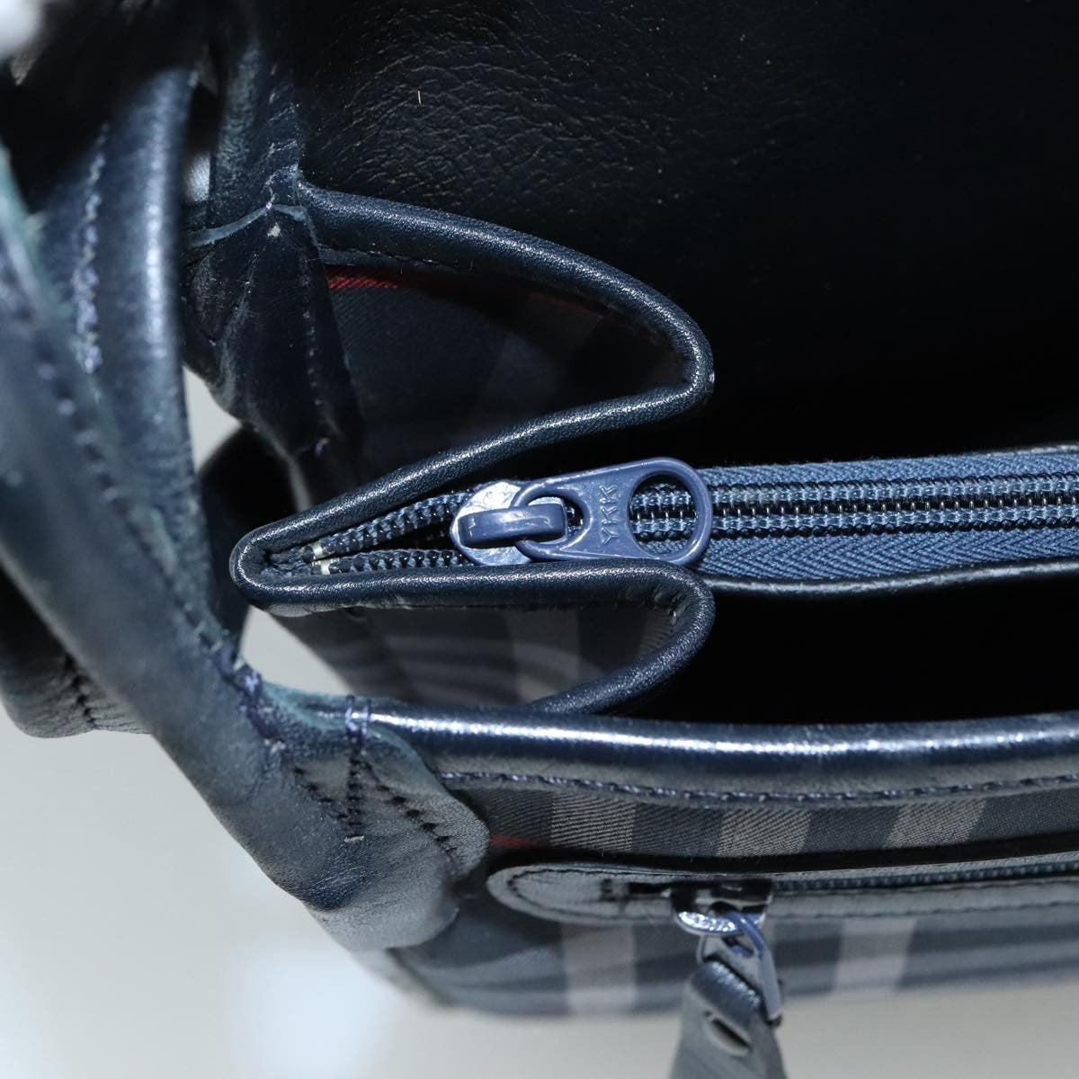 Burberry Nova Check Tote Leather, NAVY, CANVAS, Tote bag