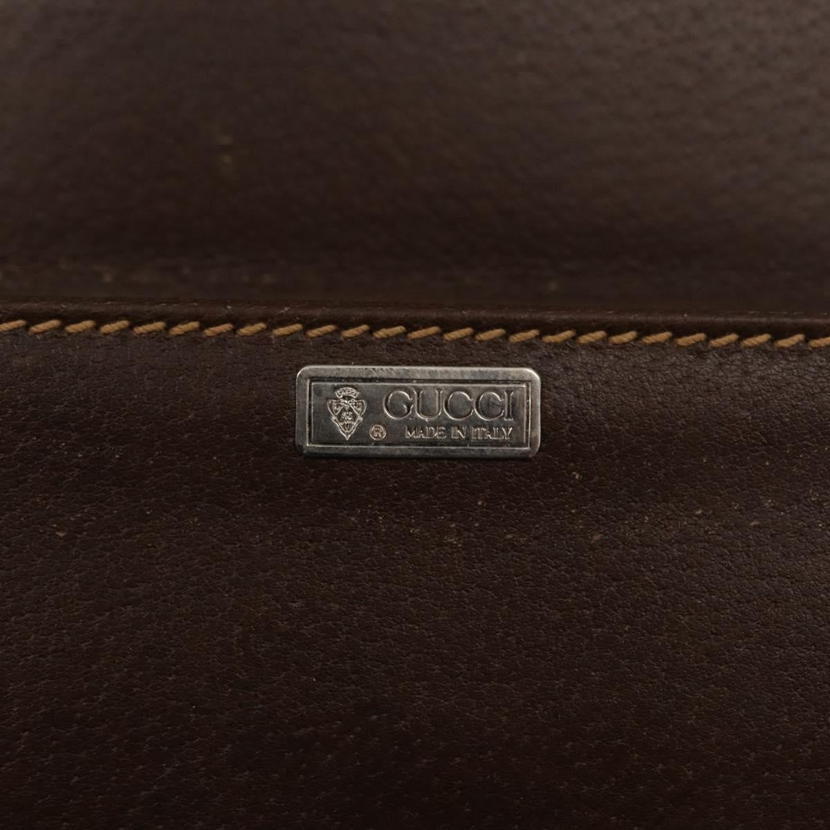 Gucci Cigarette case Shoulder bag Leather, BROWN, LEATHER, Clutche & pouche