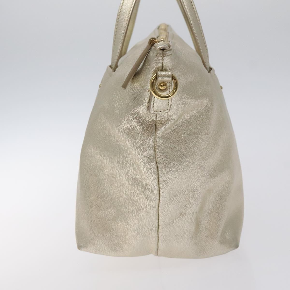 Salvatore Ferragamo Vintage Zip Tote Leather, GOLD, LEATHER, Tote bag
