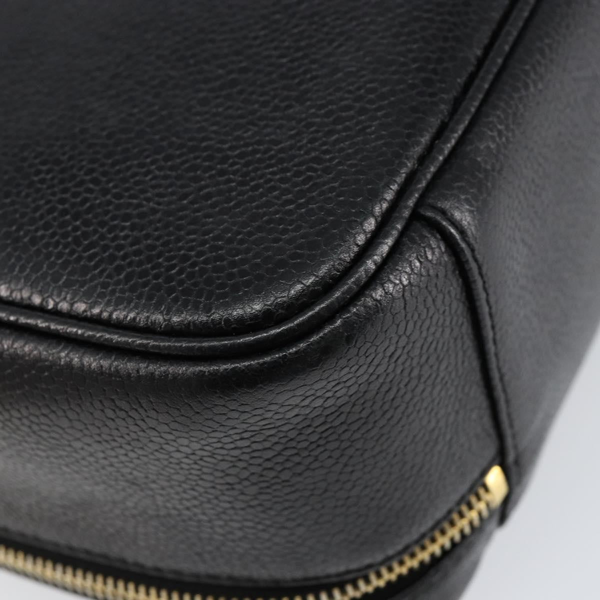 Chanel Vintage Timeless Zip Around Vanity Case Caviar, BLACK, LEATHER, Clutche & pouche