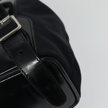 Gucci Vintage Bamboo Backpack Nylon and Patent Leather, BLACK, NYLON, Backpack