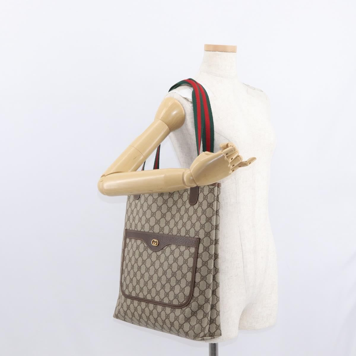 Gucci Sherry Line Tote Canvas, BEIGE, PVC, Tote bag