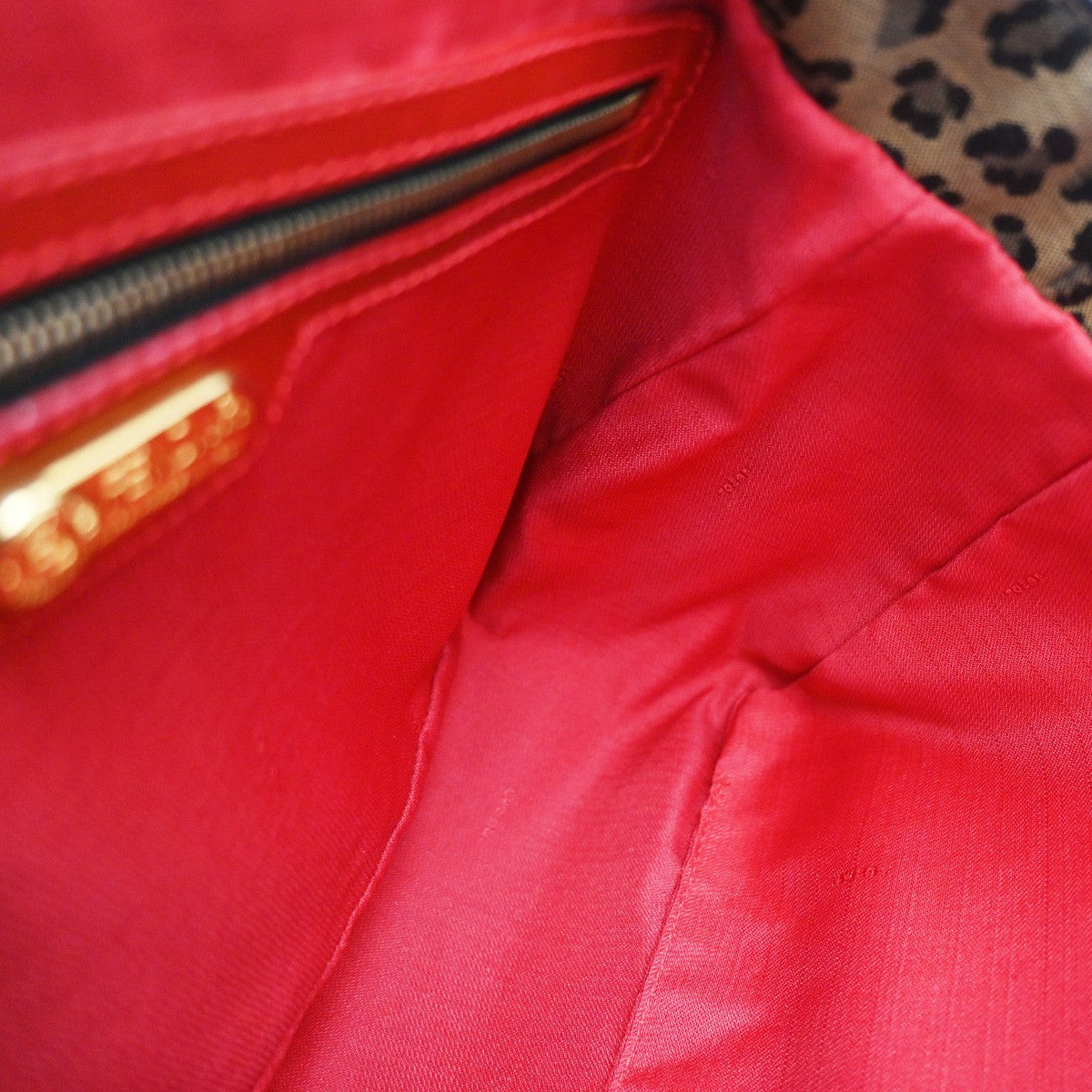 Fendi Vintage FF Handle Tote Leopard Print Jacquard, BROWN, CANVAS, Handbag