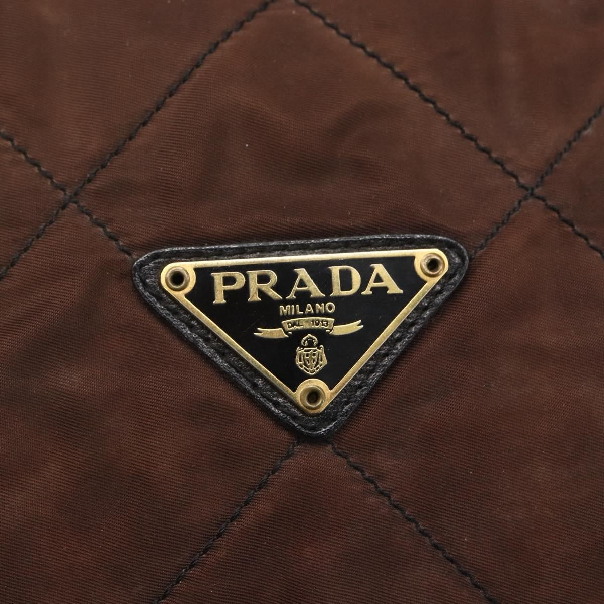 Prada Vintage Chain Handbag Tessuto, BROWN, NYLON, Handbag