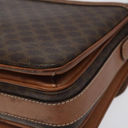 Celine Macadam Shoulder Bag Canvas, BROWN, CANVAS, Shoulder bag