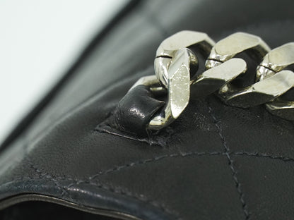 Chanel Vintage ID Bracelet Flap Bag Quilted Lambskin, BLACK, LEATHER, Handbag