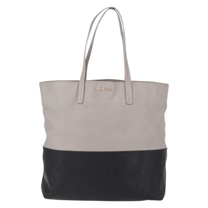 Miu Miu Vintage Tote bag Leather, BLACK, LEATHER, Tote bag
