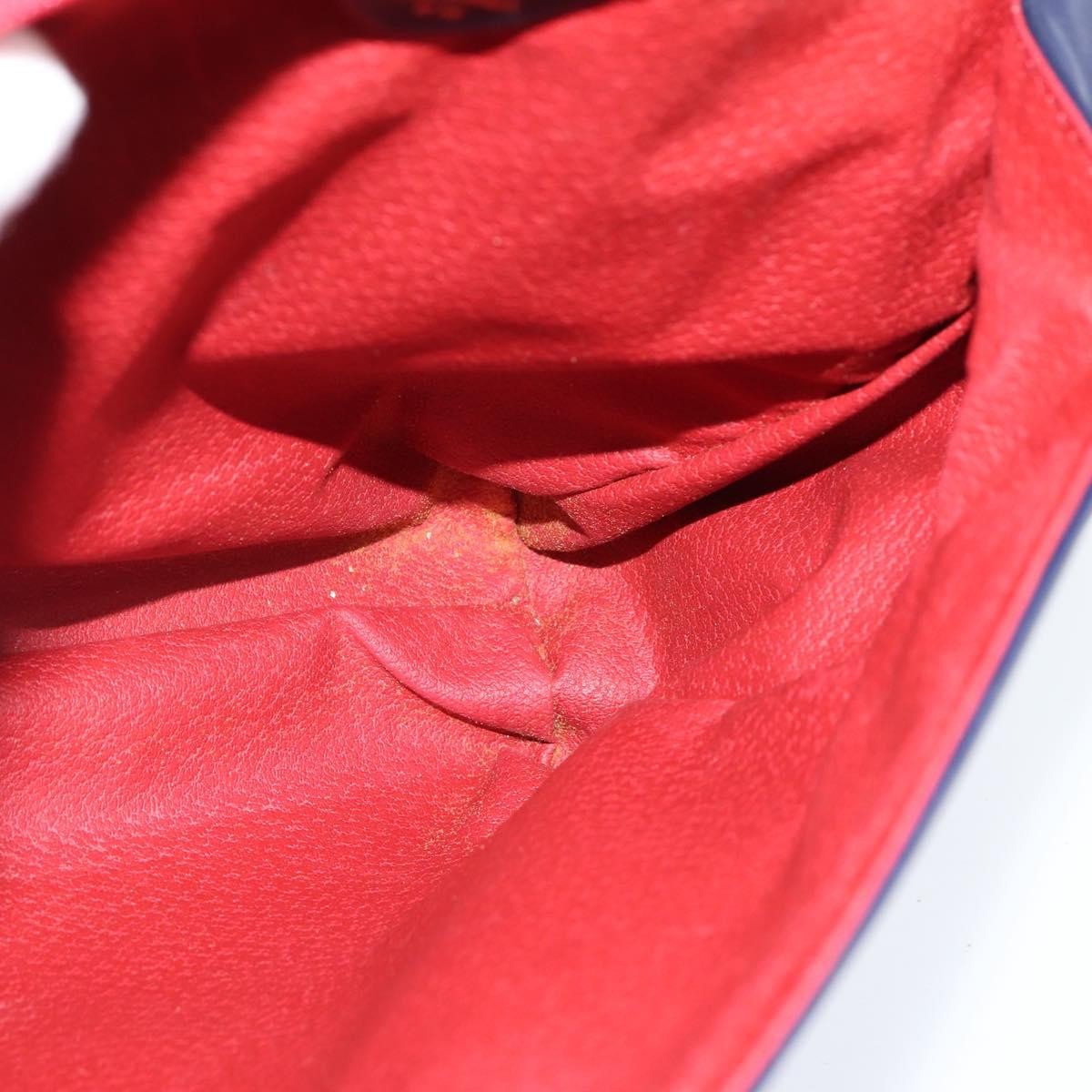 Celine Circle Logo Handbag Leather, BLUE, LEATHER, Handbag