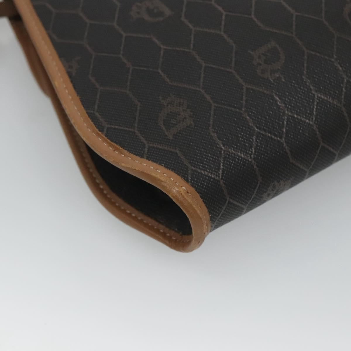 Christian Dior Vintage Honeycomb Flap Crossbody Bag Canvas and Leather, BLACK, CANVAS, Crossbody bag