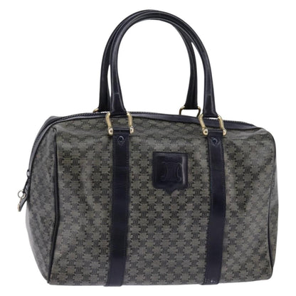 Celine Vintage Boston Bag Macadam Coated Canvas, NAVY, CANVAS, Handbag