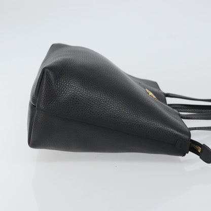 Salvatore Ferragamo Gancini Tote Leather, BLACK, LEATHER, Tote bag