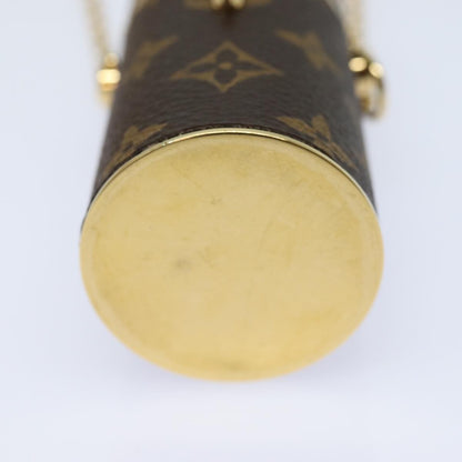 Louis Vuitton Lipstick Case on Chain Monogram Canvas, BROWN, CANVAS, Clutche & pouche