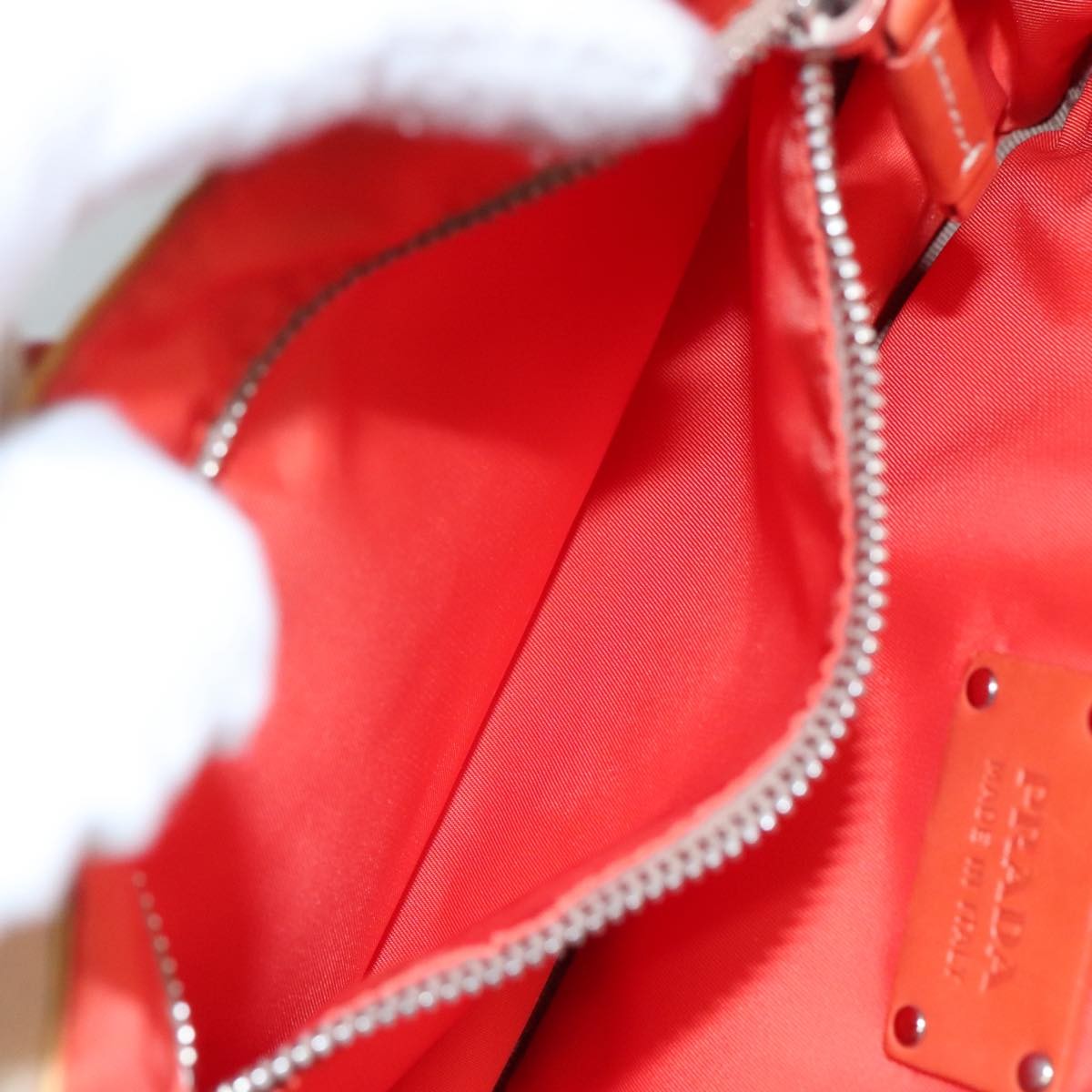 Prada Vintage Handbag Tessuto, YELLOW, NYLON, Handbag