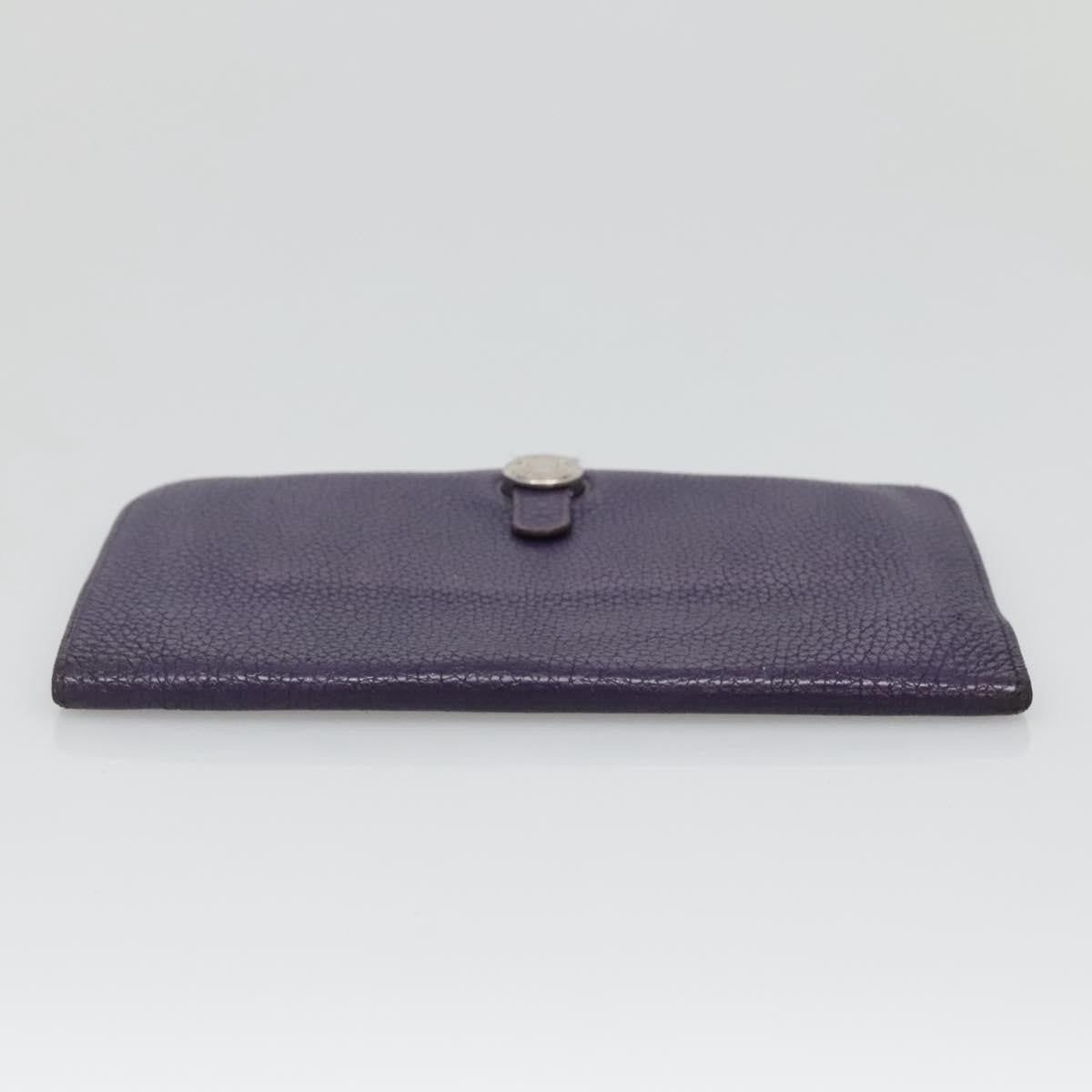 Hermes Dogon Duo Combined Wallet Leather, PURPLE, LEATHER, Wallets